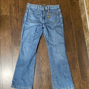 Lauren Ralph Lauren Blue Straight-Leg Jeans with Gold-Tone Chain size 6